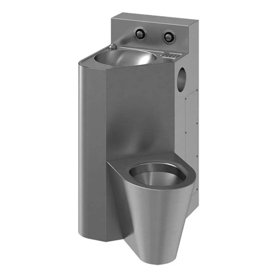 Угловой антивандальный модуль: унитаз с раковиной, Sanela 94182 (SLWN 18P)