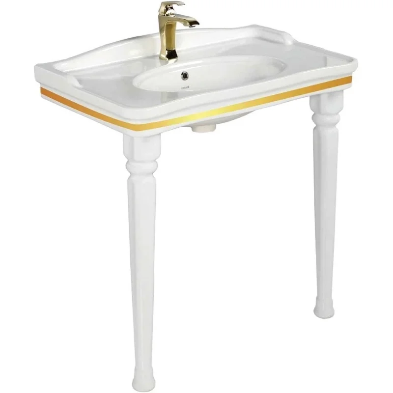 Раковина Creavit Antik AN080-00CB00E-AD00 подвесная, белый/золото