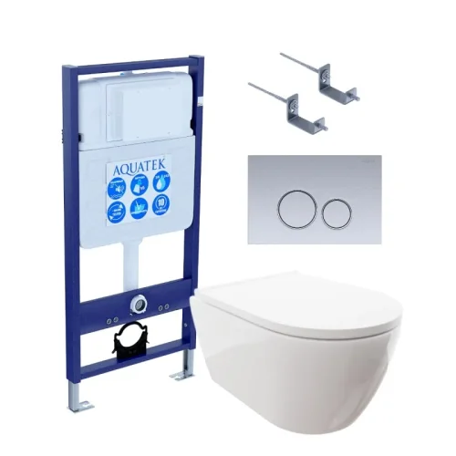 SET AQUATEK ПОЛАРИС (рама AQUATEK Standard INS-0000012, унитаз ПОЛАРИС AQ0700-00,  крепеж KKI-0000002 , панель KDI0000019)