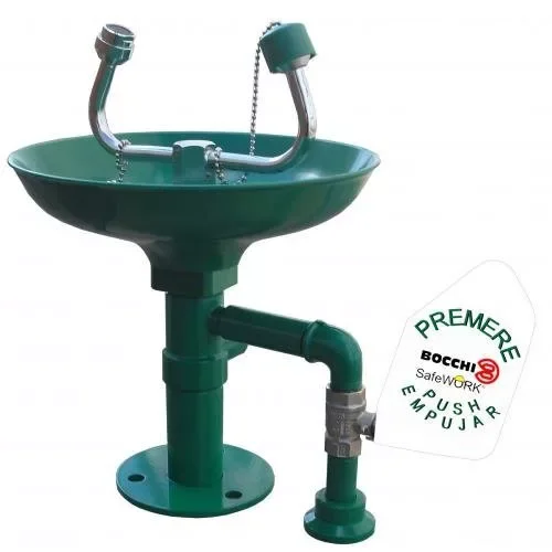 Аварийная раковина для промывки глаз из полипропилена настольная с пусковым рычагом Nofer SC410