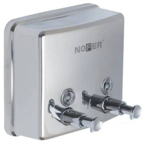 Дозатор для мыла с двумя кранами inox Nofer 03005.B