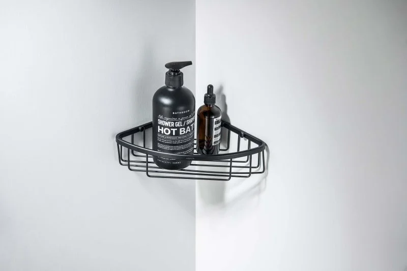 Угловая полка AQUATEK, матовый черный AQ4906MB