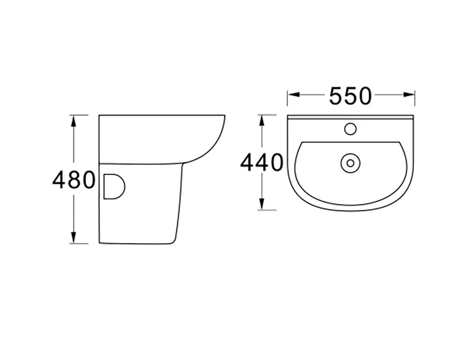 Полупьедестал для раковины AQ5421-00 300*240*340,белый
