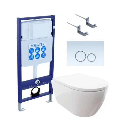 SET AQUATEK ПОЛАРИС (рама AQUATEK Standard INS-0000012, унитаз ПОЛАРИС AQ0700-00,  крепеж KKI-0000002 , панель KDI0000015)