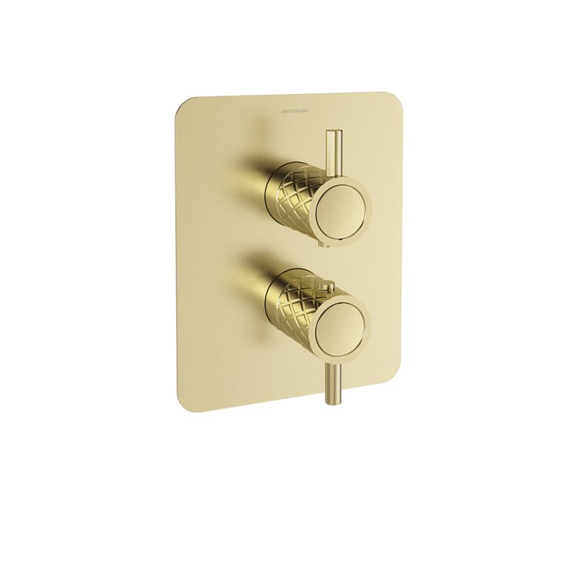 Встраиваемый термостатический смеситель для душа ODISEA JOYA 592421SOC золото брашированное на 1 выход