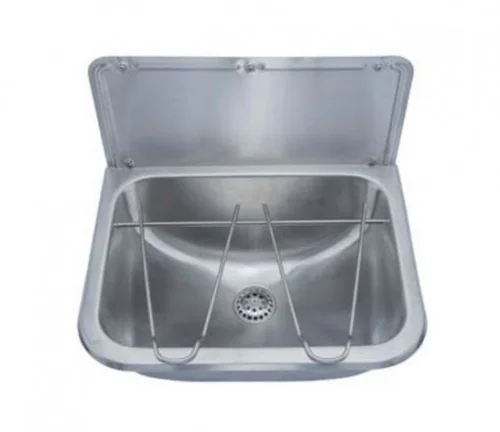 Раковина настенная матовая с фартуком и съемно-откидной решеткой Nofer 13048.S