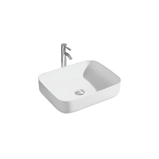 Раковина накладная для установки на столешницу AQUATEK ВЕГА AQ5515-MW 500*390*130, матовый белый