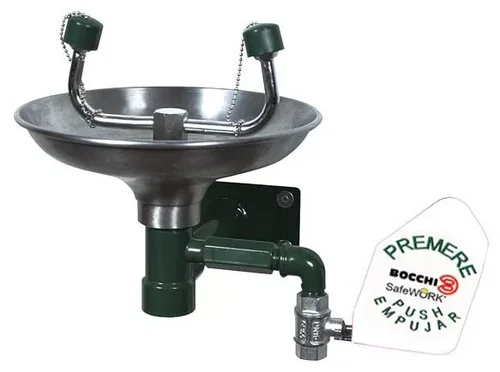 Аварийная раковина для промывки глаз настенная из нерж. стали с рычагом Nofer SC300SS