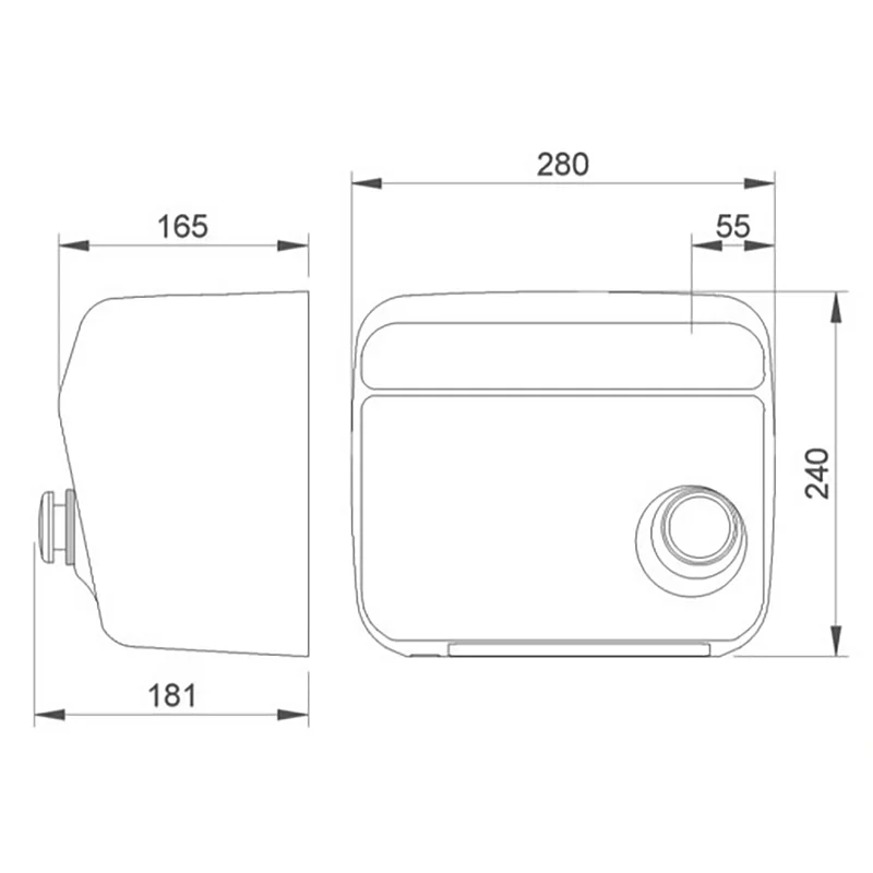 Сушилка для рук KAI Nofer 01250.B с кнопкой глянцевая