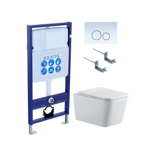 SET AQUATEK ЛИБРА N KDI15(рама AQUATEK Standard INS-0000012 с клавишей KDI-0000015 и крепежом KKI-0000002, унитаз ЛИБРА N AQ0530N-00