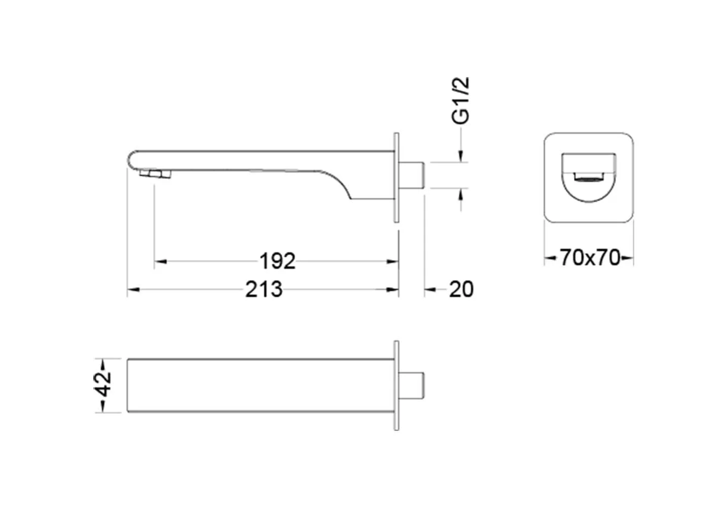 Излив для ванны 192 мм AQUATEK, матовый черный AQ1441MB ЛИРА