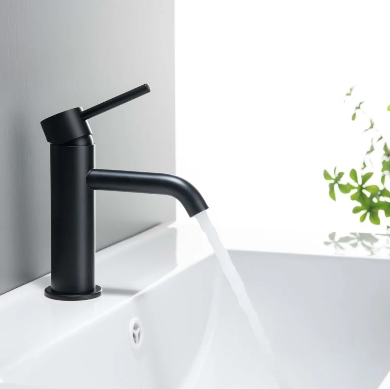 Смеситель для раковины 89, без донного клапана AQUATEK, матовый черный AQ1310MB ЕВРОПА