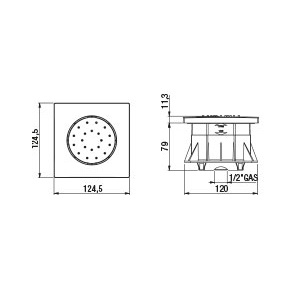 Душевая форсунка PAINI 50CR721IQ, хром (CR) Душевая форсунка PAINI 50CR721IQ, хром (CR)