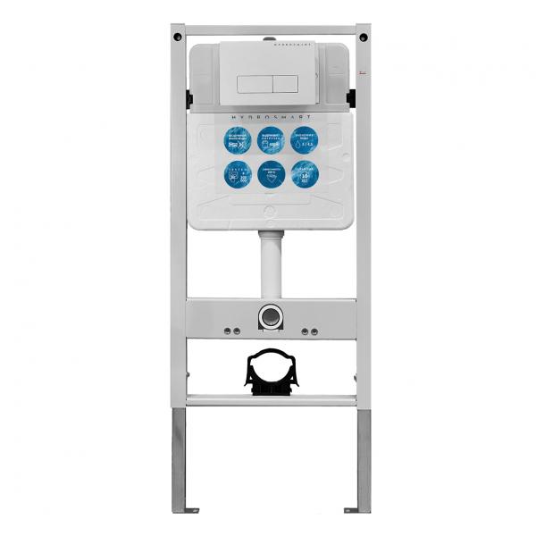 Инсталляция HYDROSMART 07801.N + Панель смыва HYDROSMART 07812.W + Унитаз Nofer ARLES 23040 белый