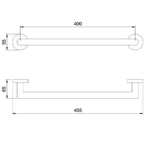Вешало для полотенец 455 мм NIZA Nofer 16850.40.N черное