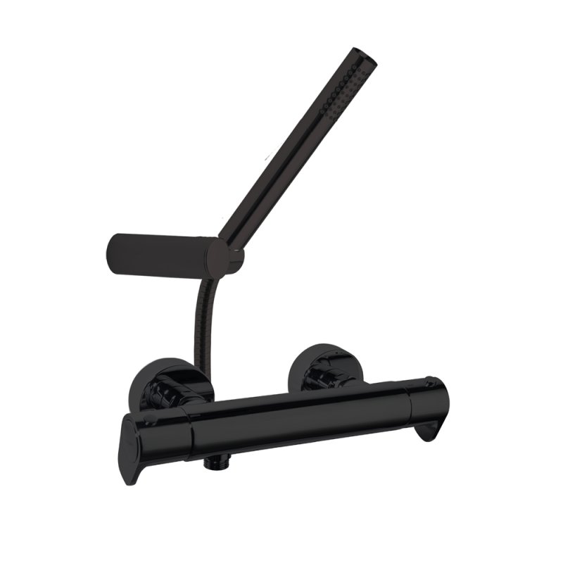 Смеситель термостатический для ванны с душевым комплектом ALEXIA 363402DNM черный