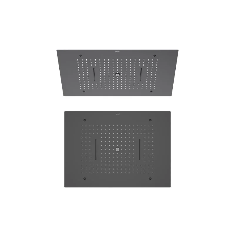 Верхний душ 600*430 мм, 3 jet (внешняя и скрытая часть) AQUATEK, матовый черный AQ2083MB