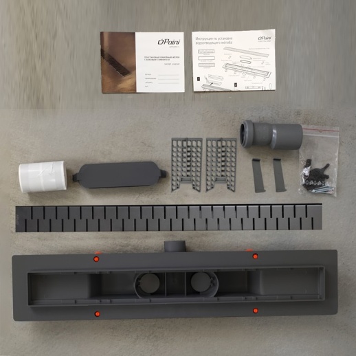 Душевой лоток PAINI CH550MC Medium 550 мм, черный матовый Душевой лоток PAINI CH550MC Medium 550 мм, черный матовый