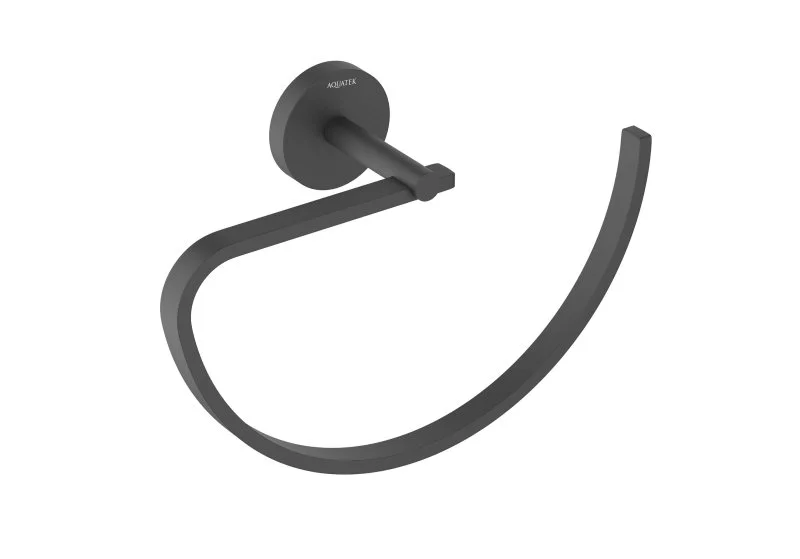 Полотенцедержатель овальный AQUATEK, матовый черный AQ4621MB БЕТТА