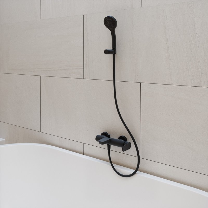 Смеситель для душа однорычажный наружнего монтажа ALEXIA 360501SNM Черный