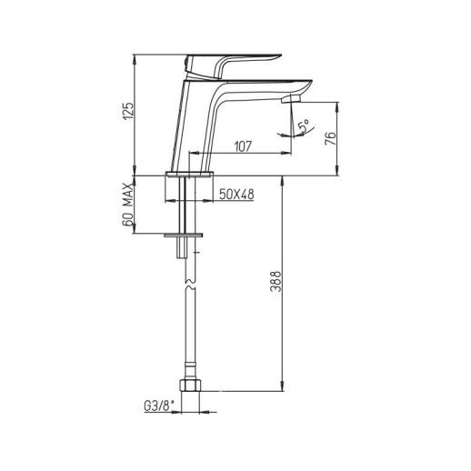 Смеситель для раковины, PAINI Nove 09CR205LMKM, хром Смеситель для раковины, PAINI Nove 09CR205LMKM, хром