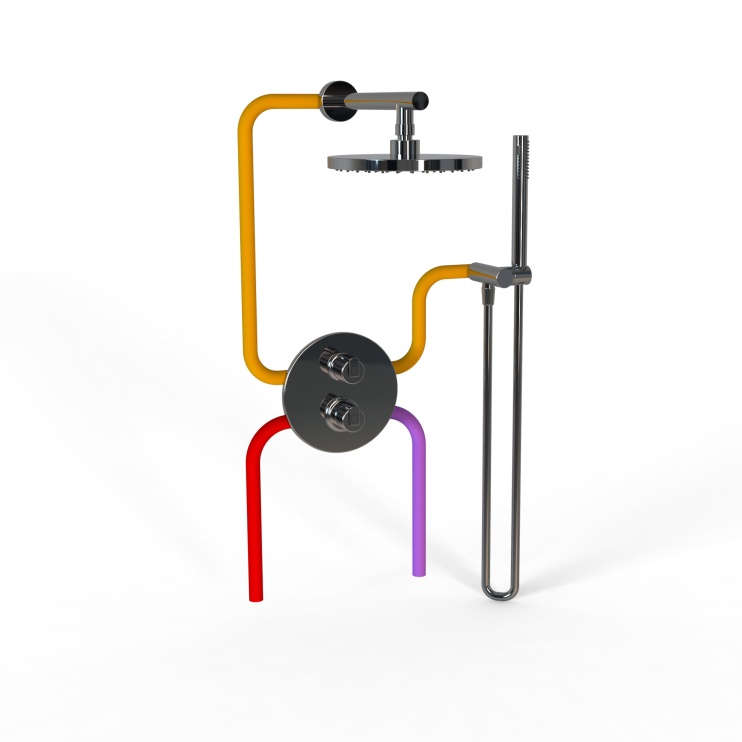 Комплект на 2 потребителя с термостатом Cox PAINI 78CRSET26911THSH, для душа, хром Комплект на 2 потребителя с термостатом Cox PAINI 78CRSET26911THSH, для душа, хром