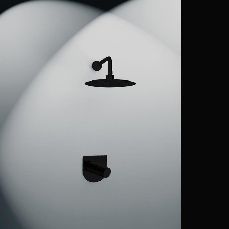 Встраиваемая душевая система с тропическим душем TZAR K3418012NM Черный