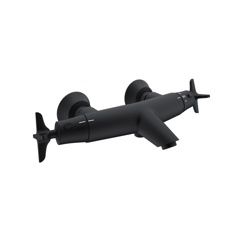 Смеситель термостатический для ванны с душевым комплектом ADAGIO 913901DNM чёрный