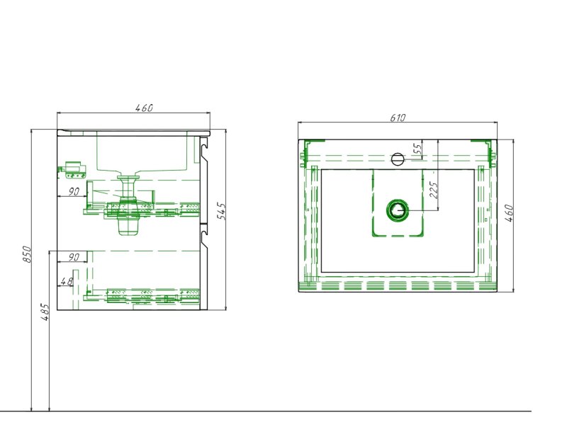 Мебельная раковина Aquatek AQ0460-00 610*465*170