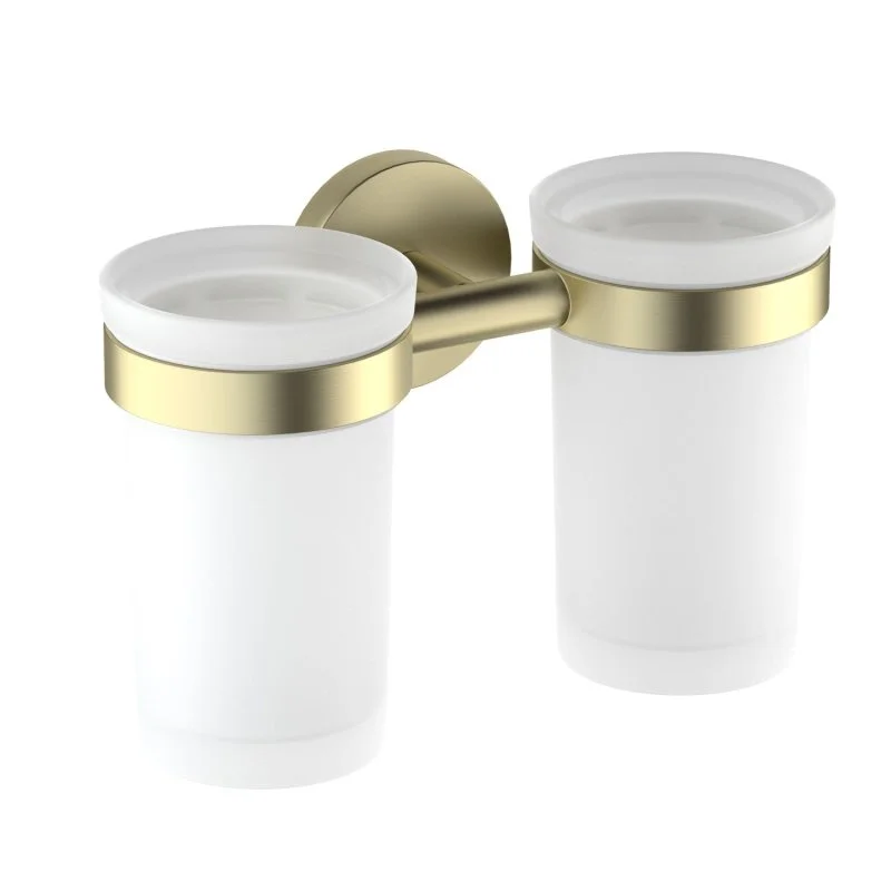 AQ4117BG ЕВРОПА стакан с держателем двойной, шлиф. золото