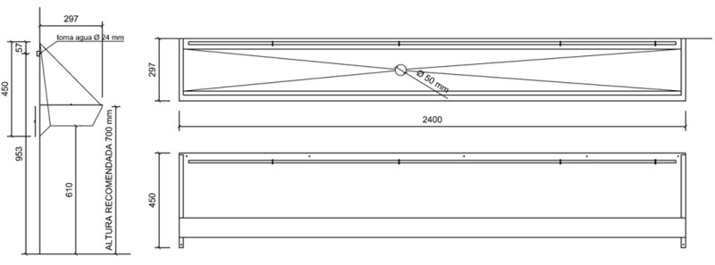 Коллективный писсуар Nofer 13003.24.S