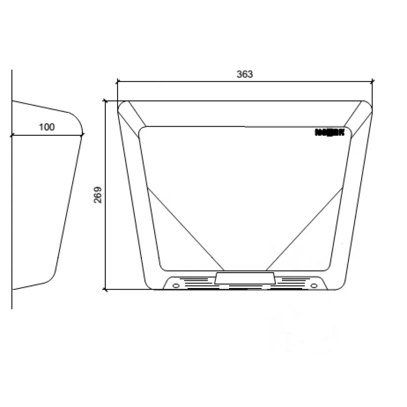 Сушилка для рук THIN автоматическая 2350 W из нержавеющей стали матовая Nofer 01600.S