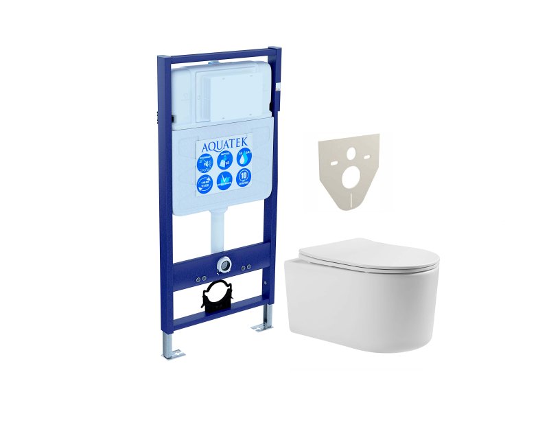 SET AQUATEK МИЯ (рама AQUATEK Standard INS-0000012(без клавиши и крепежа), унитаз МИЯ AQ2004-00