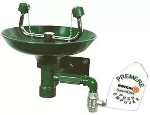 Аварийная раковина для промывки глаз настенная из полипропилена с рычагом Nofer SC300