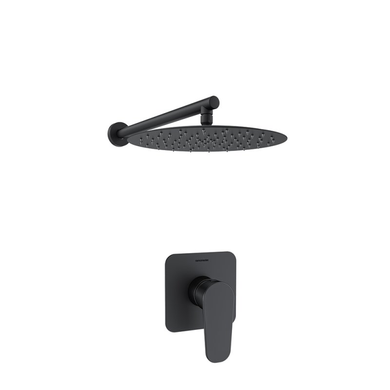 Встраиваемый смеситель для душа с тропическим душем ALEXIA K3618013NM черный
