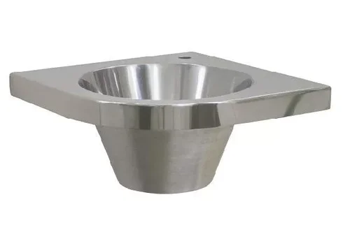 Раковина из нержавеющей стали угловая закругленная с отверстием для смесителя Nofer 13037.B