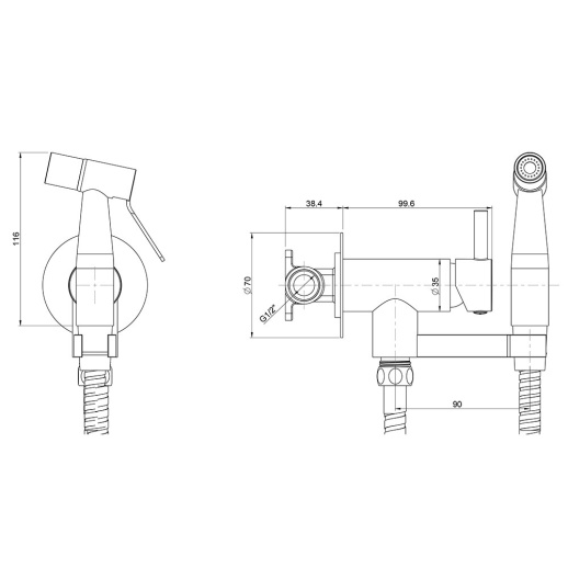 Смеситель с гигиеническим душем PAINI Isola ISCR442 встраиваемый, хром (CR) Смеситель с гигиеническим душем PAINI Isola ISCR442 встраиваемый, хром (CR)