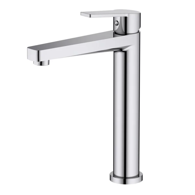 AQ1704CR ЛУГАНО смеситель для раковины высокий 217, без донного клапана, хром