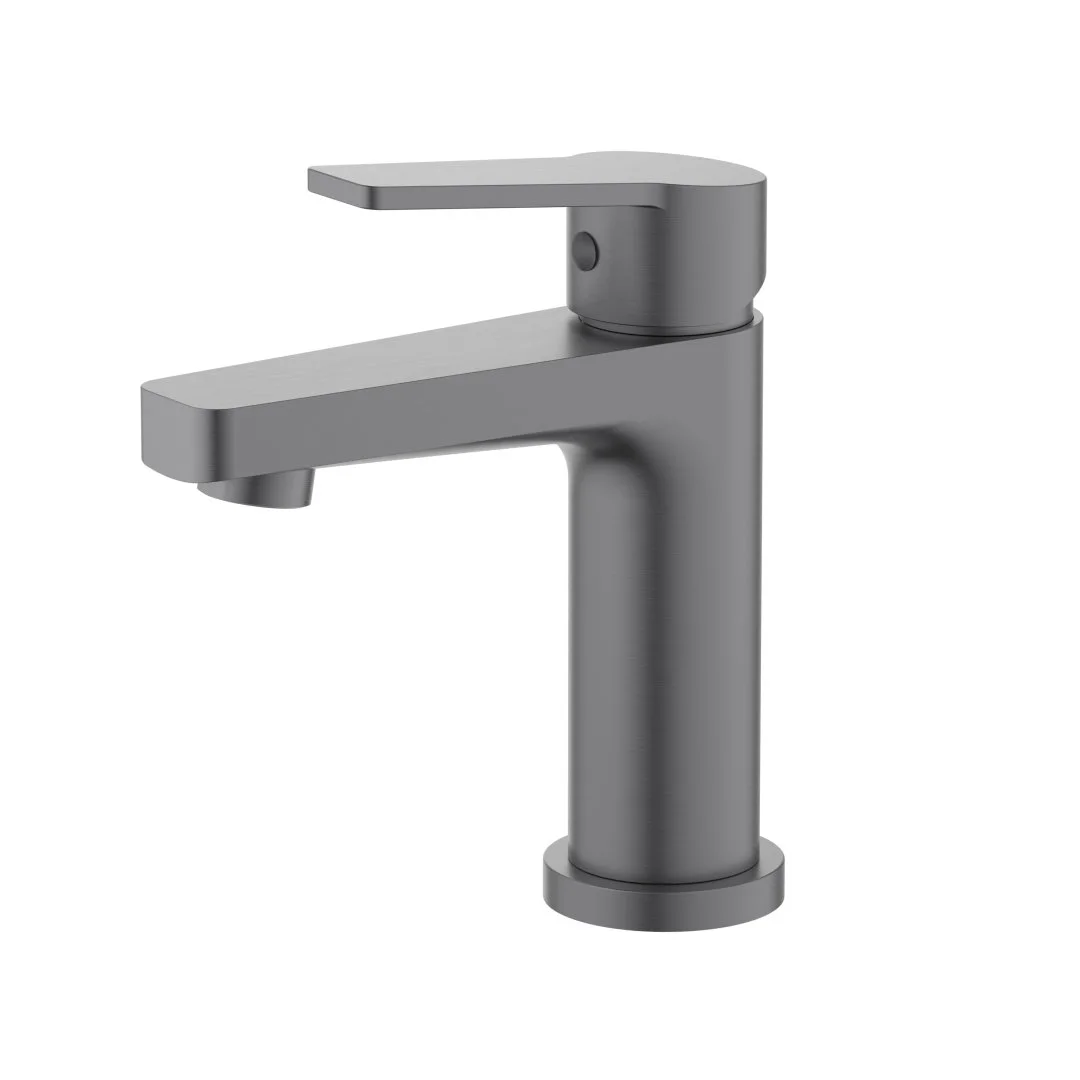 AQ1710BGM ЛУГАНО смеситель для раковины 106 без донного клапана, оружейная сталь