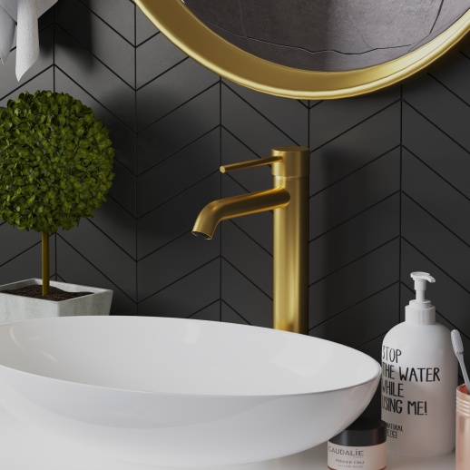 Смеситель для раковины PAINI Cox 78PJ205OLL удлиненный излив, высокий, брашированное золото Смеситель для раковины PAINI Cox 78PJ205OLL удлиненный излив, высокий, брашированное золото