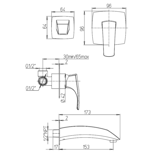 Смеситель для раковины PAINI 89PW208 Lady встраиваемый, никель pvd (PW) Смеситель для раковины PAINI 89PW208 Lady встраиваемый, никель pvd (PW)
