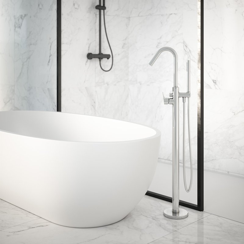 Напольный смеситель для ванны однорычажный с душевым комплектом URBAN CHIC 218503MO