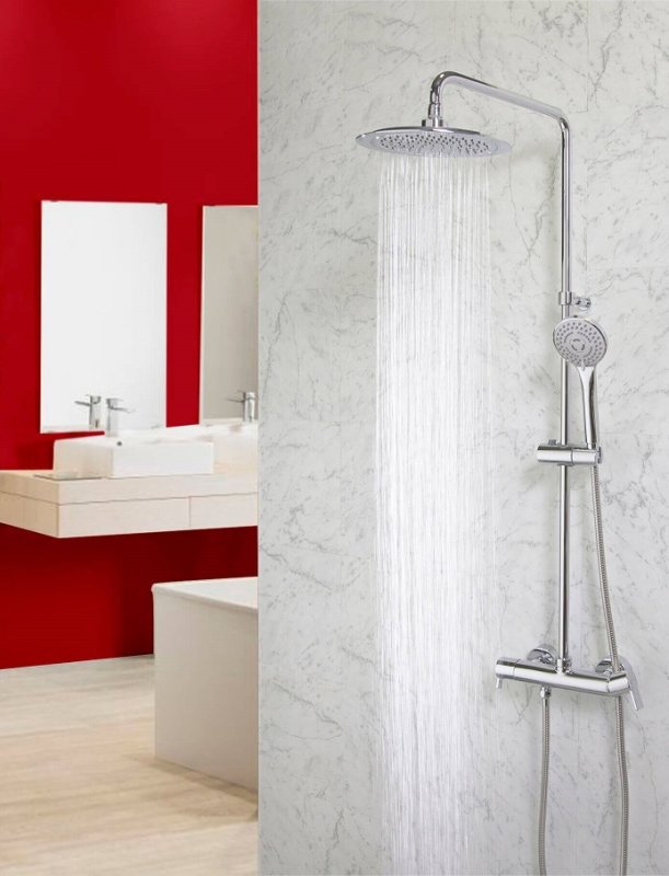 Термостатический смеситель для душа наружнего монтажа с душевым комплектом BLAUTHERM 9434T3