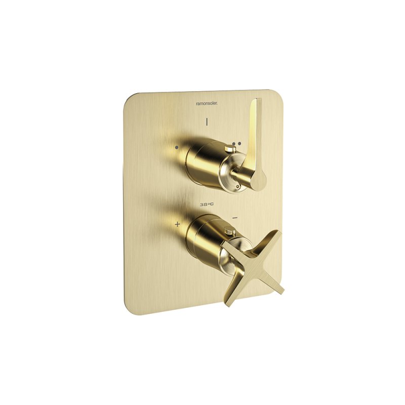 Встраиваемый термостатический смеситель для душа на 2 выхода ADAGIO 918722SOC золото