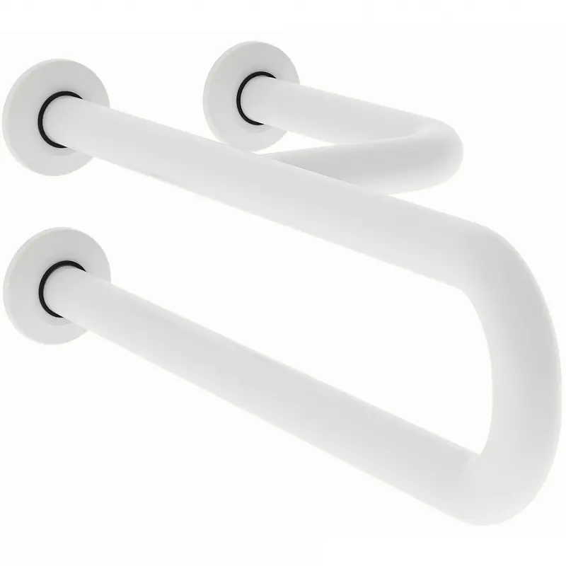 Поручень полукруглый правый неподвижный с тремя точками опоры, белый Nofer 15048.W