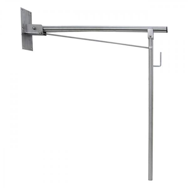 Поручень откидной настенного крепления с опорной ножкой, матовый Nofer 15062.S