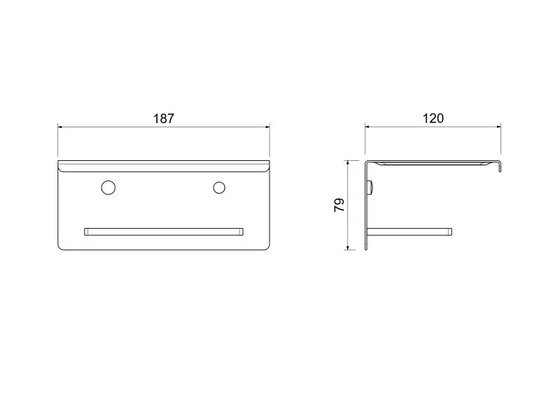 Бумагодержатель с полкой AQUATEK, матовый черный AQ4309MB ЛИБРА