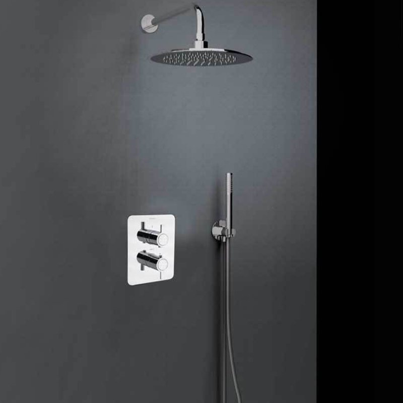 Встраиваемая термостатическая душевая система с тропическим душем и душевым комплектом DRAKO K3387011