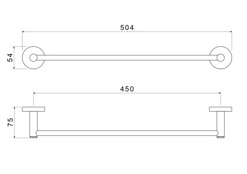 AQ4120BGM ЕВРОПА полотенцедержатель 450 мм, оружейная сталь