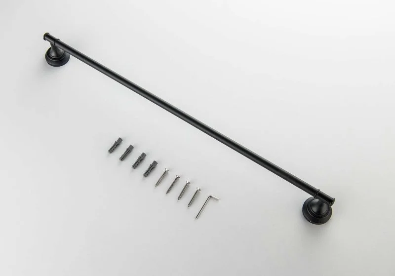 Полотенцедержатель 600 мм AQUATEK, матовый черный AQ4514MB КЛАССИК